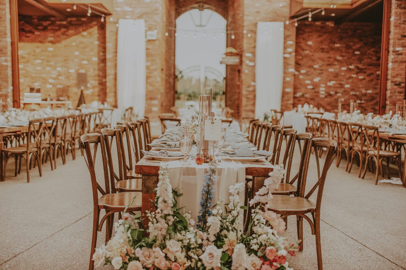 Wedding reception in the courtyard